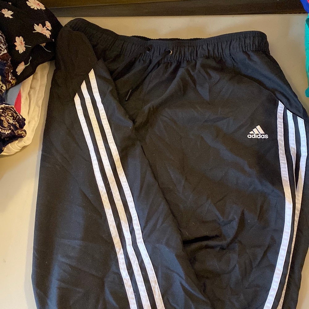 Adidas three stripe warmup pants